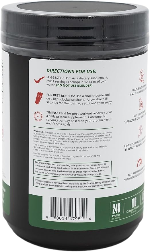 Clear Protein &amp Collagen Peptides Protein Powder Drink Mix - Naturally Sweetened &amp Flavored Gluten Free Lactose Free - Protein + Marine Collagen - 15 Servings (Watermelon Lime)