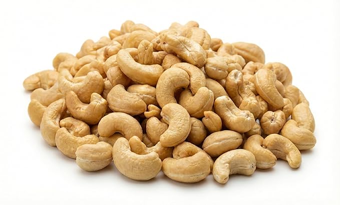 Dry Roasted Cashews W320 Unsalted Non-GMO Vegan Snack Bulk 25 lb (25 Pounds) Case for Baking Foodservice and Wholesale Use
