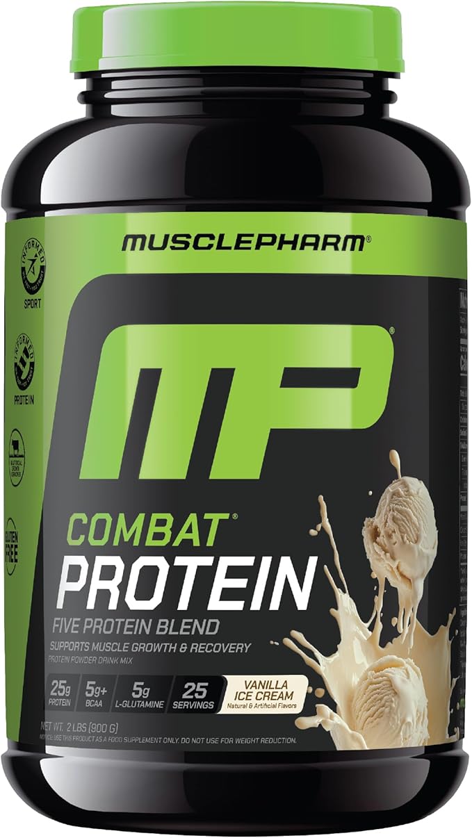 Muscle Pharm Combat Protein 2lb Vanilla and Combat Chocolate Cake Sport Bars