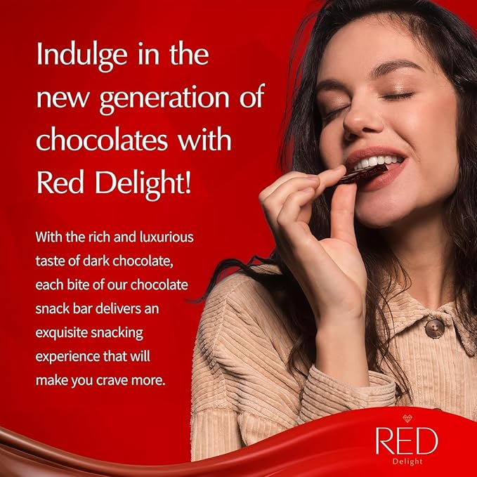 RED Delight®™ Orange and Almond Dark Chocolate 12 Count Box of Grab N Go Travel Size Bars (0.92 Ounces Each) (7 Boxes - Total of 84 Bars)