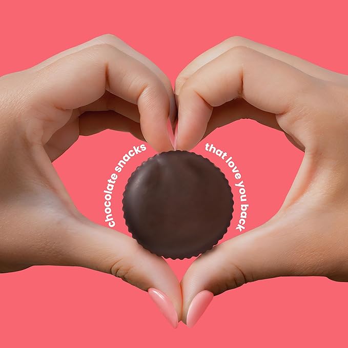 UNREAL Dark Chocolate Peanut Butter Cups (Value Size Bag) - Individually Wrapped Low Sugar Chocolate Snacks for Adults &amp Kids Organic Ingredients Certified Vegan Gluten Free Non-GMO (9.5oz)
