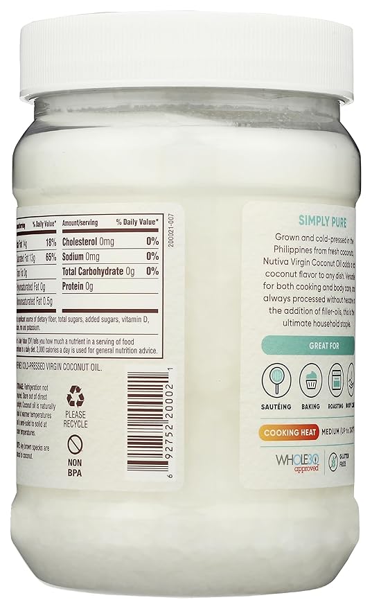 Nutiva Coconut Oil Organic Extra Virgin 54 Oz