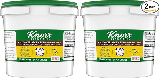 Knorr Professional Caldo de ResBeef Bouillon with Beef Flavor Granulated BaseBouillon as a BaseMarinadeFlavor EnhancerShelf Stable Convenience0g Trans Fat4.4 lbs(Pack of 2)
