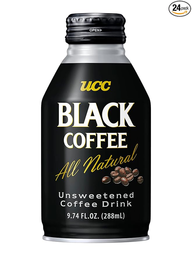 UCC Ready to Drink Black Coffee 9.74 FL OZ (Pack of 24) All Natural Unsweetened Coffee Instant Drinks Ingredients Water &amp Coffee Smooth and Creamy Convenient Bottle Imported from Japan