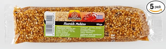 Greek Traditional Honey and Sesame Seed Bar (Pasteli) - 5 X 40gr Pack
