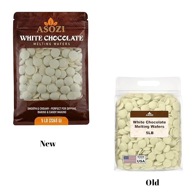 White Chocolate Melting Wafers 5lb - Premium White Chocolate Chips for Baking &amp Desserts - Smooth Melting Chocolate for Dipping Drizzling &amp Molding - Resealable Bag for Freshness