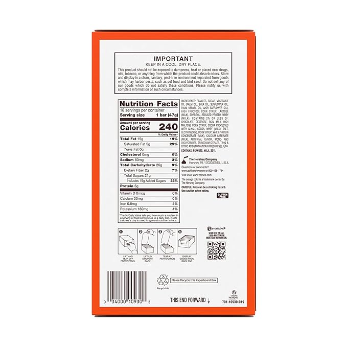 REESE'S NUTRAGEOUS Chocolate Peanut Butter Caramel and Peanut Candy Bars 1.66 oz (18 Count)