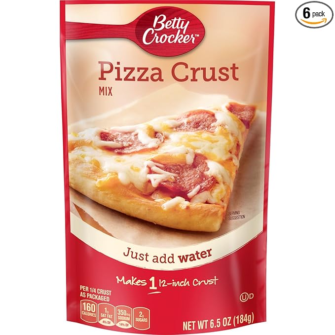Betty Crocker Pizza Crust Mix 6.5 - ounce Pouches (Pack of 6)