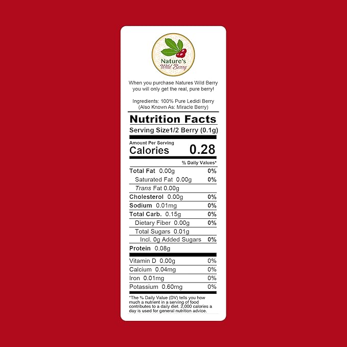 Nature's Wild Berry Miracle Berries – 50 Flavor-Changing Berry Halves | Resealable Refill Pack | Freeze-Dried in USA | Turn Sour to Sweet | As Seen on Shark Tank | Magic Fruit for Taste Transformation