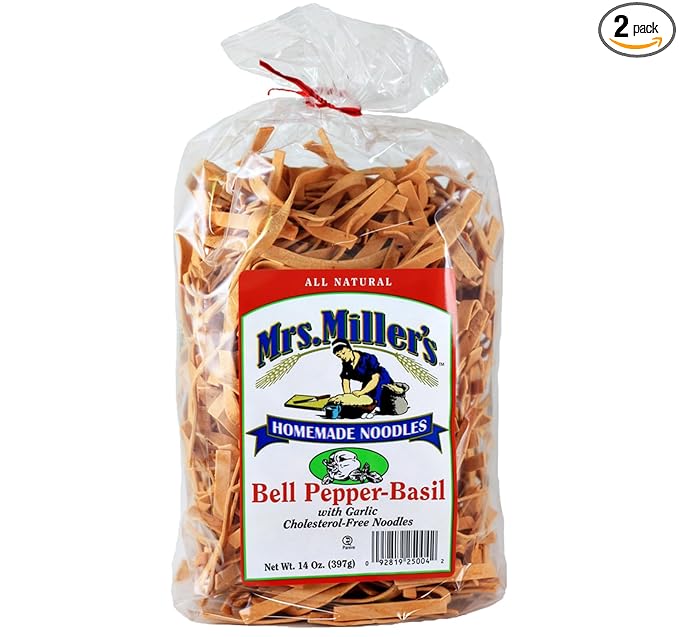 AmishTastes Mrs. Miller's Bell Pepper-Basil Noodles 14 Oz. (Pack of 2)