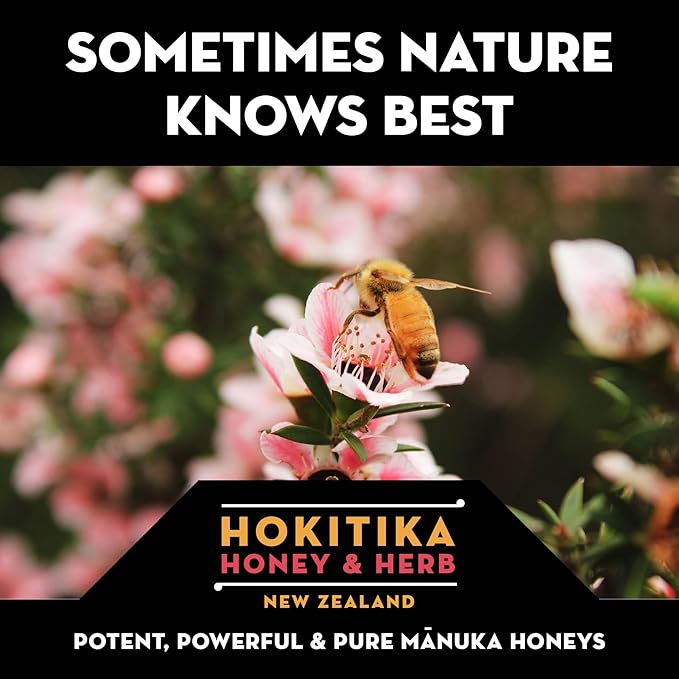 Hokitika Honey &amp Herb Raw Manuka Honey MGO 615+ from New Zealand. 100% Pure High Strength Medical Grade Non-GMO Monofloral Manuka flower honey. 8.8oz (250g)