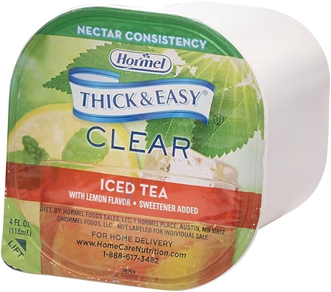 Thick &amp Easy Thickened Beverage Iced Tea with Lemon Flavor 4 oz. Cup 24 Ct