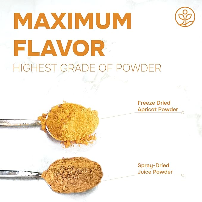 Jungle Powders Freeze Dried Strawberries Organic USDA Certified Strawberry Slices 3.2 Ounce Bag + Apricot Powder 3.5 Ounce Powdered Freeze Dried Apricot Fruit Smoothie