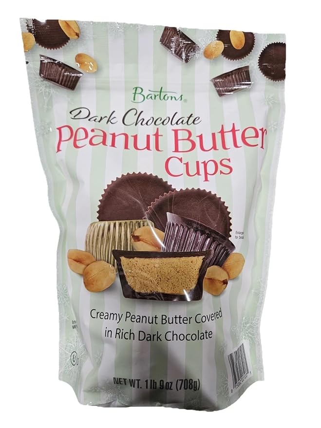 Bartons Dark Chocolate Peanut Butter Cups Creamy Peanut Butter Covered in Rich Dark Chocolate 1 lb 9 oz 1 Bag