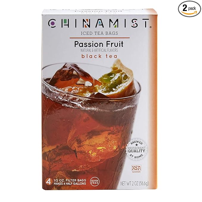 China Mist Iced Tea Brew at Home Iced Tea Passion Fruit 2 Ounce Packages (Pack of 2)
