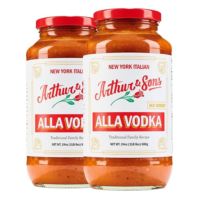 Arthur and Sons Vodka Sauce - Authentic Italian Recipe Premium Quality All-Natural Ingredients No Added Sugar Non-GMO Gluten-Free Perfect for Pasta Pizza and Cooking - 2 Pack (48oz)