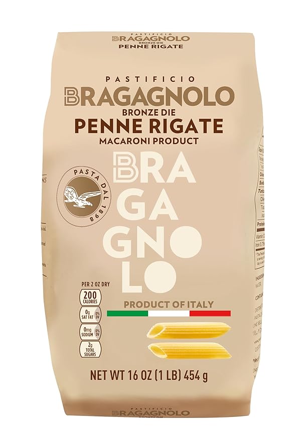 Sample Pack 1(Pastificio Bragagnolo) 1 Pound Bag of Penne Rigate 849 1 Pound Bag of Fusilli 857 1 Pound Farfalle 831 Bronze-Drawn 100% Italian Pasta Made with Durum Wheat Semolina Flour Non GMO