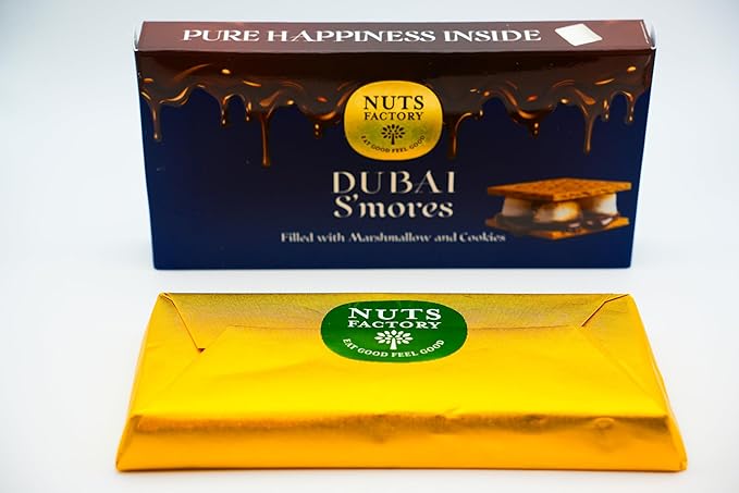 Nuts Factory – Dubai Chocolate Bars – S'mores Flavor – Pack of 2
