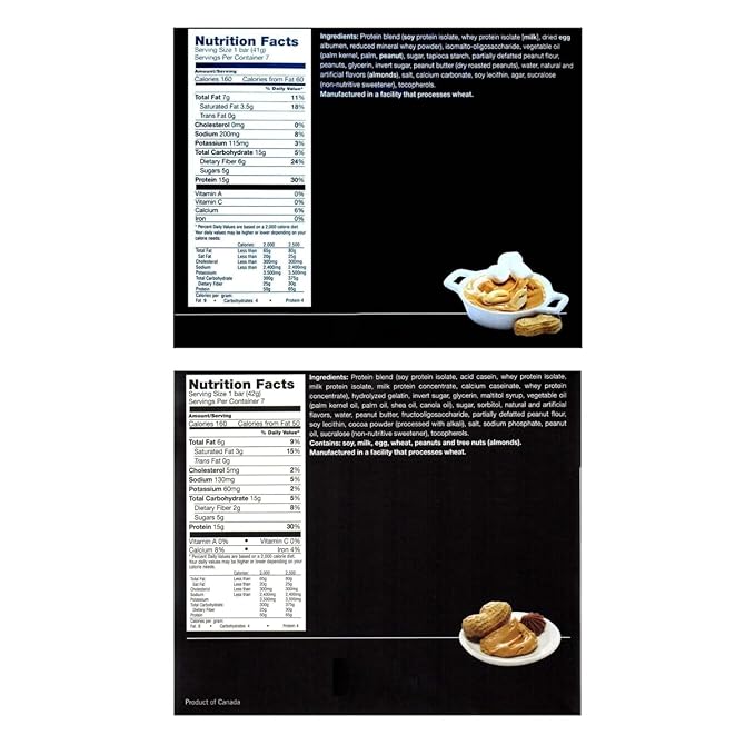 PROTIFIT - Low Calorie Fluffy Nutter &amp Peanut Butter Cup Protein Bar 2 Pack High Protein 15g Protein Low Carb Low Sugar Ideal Protein Compatible 7 Servings Per Box (2 Pack)