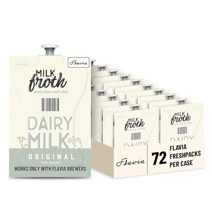 Real Milk Froth Powder Fresh Pack for Flavia Brewers (Pack of 72 Fresh Packs)