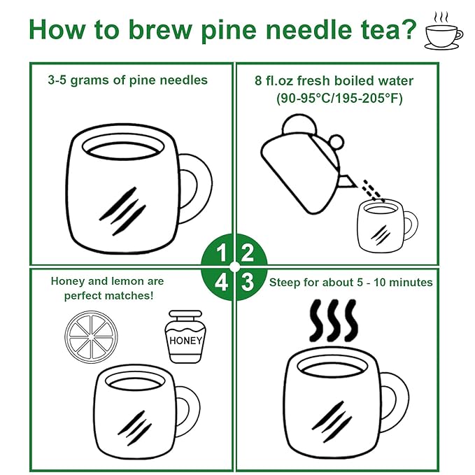 FullChea - Dried Pine Needle Tea - 7oz/200g - Premium Red Pine Needles Loose Leaf Herbal Tea - Non-GMO - Better Than White Pine Needle Tea - Caffeine-free - Cut &amp Sifted