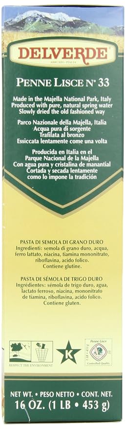Delverde Penne Lisce 1-Pound (Pack of 12)