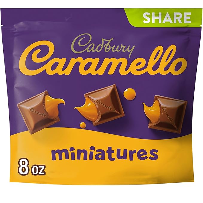 CADBURY CARAMELLO Miniatures Milk Chocolate Caramel Candy Share Packs 8 oz (8 Count)