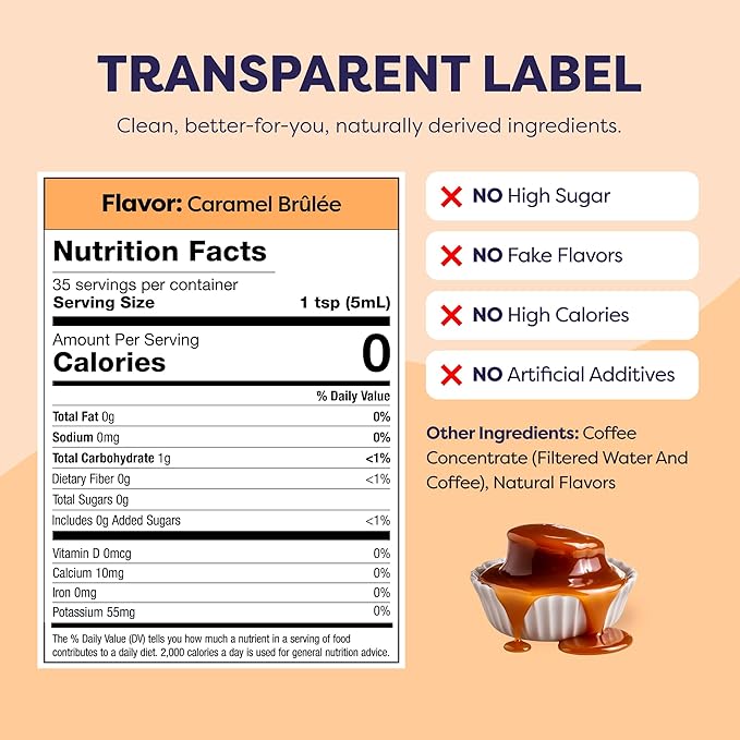 Coffee Concentrate - Limited Release Flavors - Cold Brew Coffee Perfect for Hot or Iced Instant Coffees Hot Drinks Cold Brew Concentrate 35 Servings - Caramel Brulee