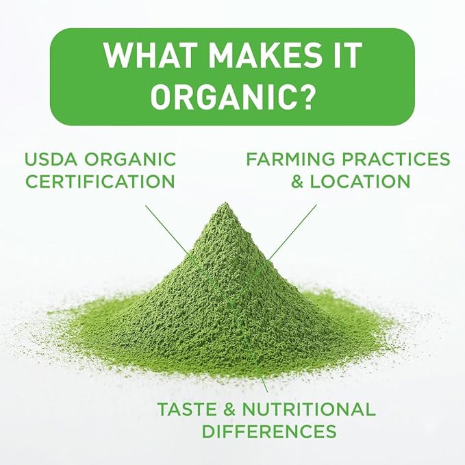 Aiya Certified USDA Japanese Organic Ceremonial Grade Matcha Green Tea Powder - Gluten-Free Non-GMO - 100g Bag (3.53 oz.)