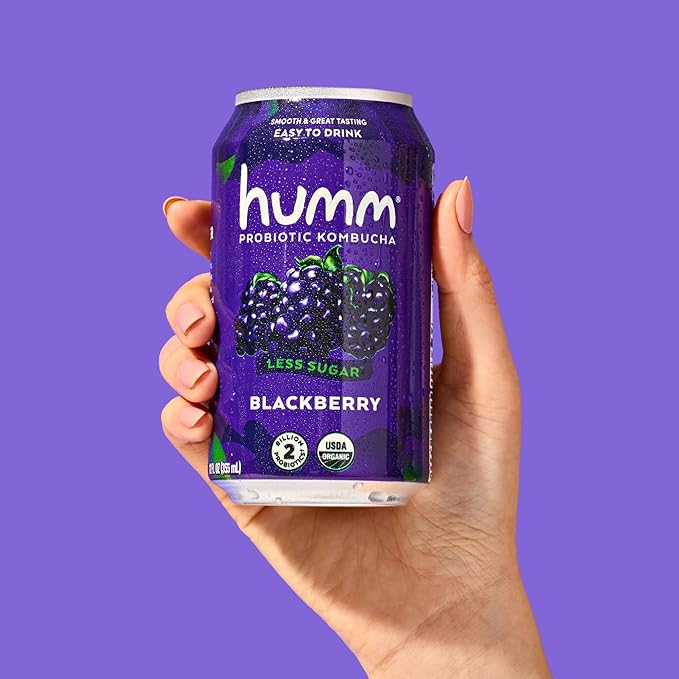 Humm Kombucha Blackberry Organic Vegan &amp GMO Free (24 Pack)
