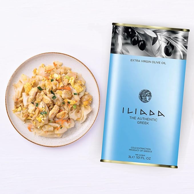 ILIADA Greek Extra Virgin Olive Oil 3L | 100% Greek | Monovarietal Koroneiki | Cold-Pressed | High Polyphenol Content | Chef’s Choice