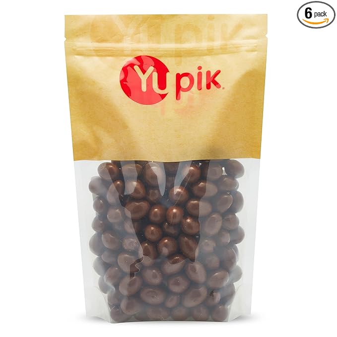 Yupik Milk Chocolate Covered Almonds 2.2 lb (35.2 oz)  Pack of 6 Kosher Whole Nuts Almonds Dipped in Fine Milk Chocolate Crunchy &amp Smooth Chocolate Candy Classic Sweet Snacks