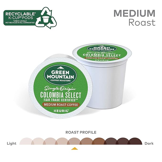 Green Mountain Coffee Roasters Colombia Select Single Serve K-Cups for Keurig Brewers 24 Count (Pack of 4)