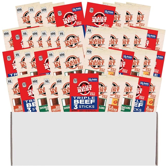 Trail’s Best 45-Piece Beef &amp Cheese Stick Sampler Gift Box (45 assorted meat &amp cheese packs)