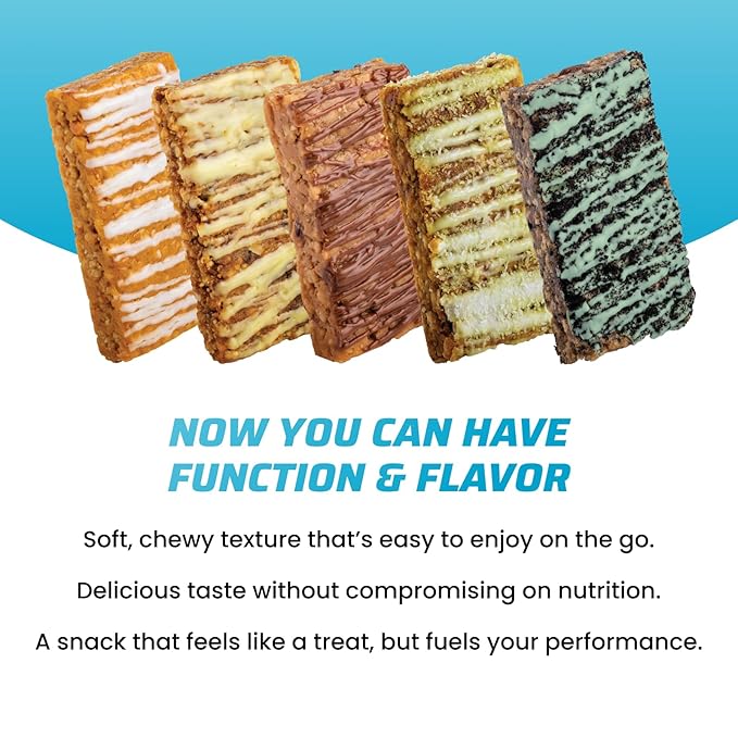 JiMMYBAR! Mint Cookies N Cream - 19g Protein Bars - 7g Low Sugar- 12 Count - 58g Health Bars - Functional Snack with Real Peanut Butter &amp Hand-Drizzled Chocolate Protein Bar