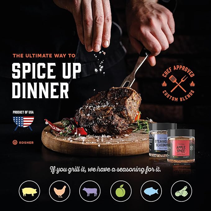 Grilling Spice Set Grill Seasoning Gifts 20 Unique Spices and Seasonings Jars Gift Set BBQ Gifts For Men Dad Husband Father Flavors Like Chili Cajun Garlic Steak Rub Herbs Blend and More