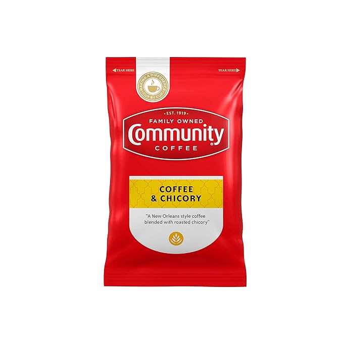 Community Coffee &amp Chicory Medium Dark Roast Pre-Measured Coffee Packs 3.0 Ounce Bag (Box of 20)