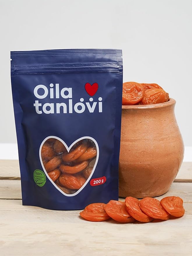 Organic Dried Apricots 7 oz (200 g) Natural Product Made in Uzbekistan