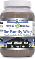 Amazing Formulas The Family Whey Protein (Isolate) Powder for The Whole Family - 2 lbs - Most Complete &amp Purest Form of Protein - Gluten Free (Cookie &amp Cream)