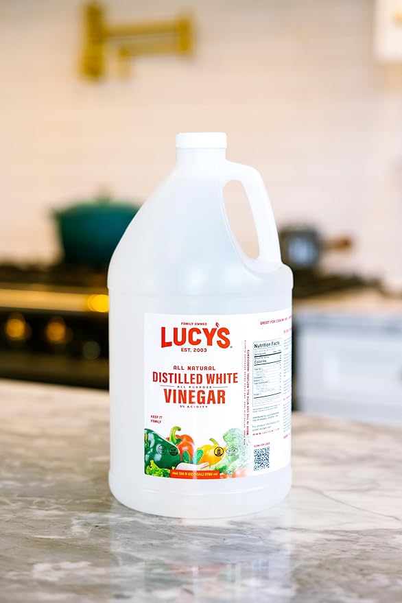 Lucy's Family Owned - Natural Distilled White Vinegar 1 Gallon (128 oz) - 5% Acidity (White Vinegar 1 Gallon (128 fl oz.))