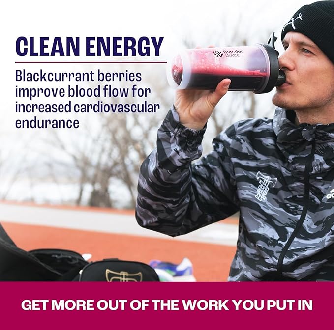 2before Blackcurrant I All Natural Vegan Pre Workout Caffeine Free I Clean Energy Endurance Recovery I Pre Workout Women and Men I 20 Servings Pouch I Informed Sports Certified