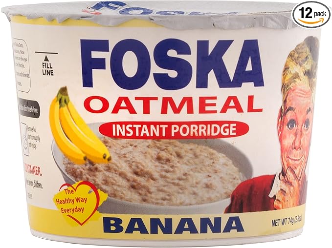 Foska Oatmeal Instant Porridge Banana 2.6 oz (Pack of 12)