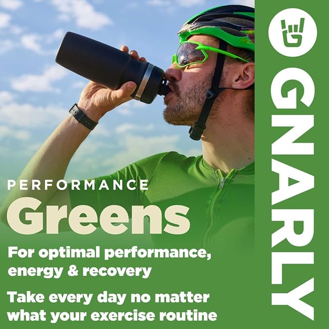 Gnarly Nutrition Performance Greens Lemon Mint (11.64 oz) and Gnarly Vegan Plant Protein Meal Replacement - Chocolate (28.2oz)