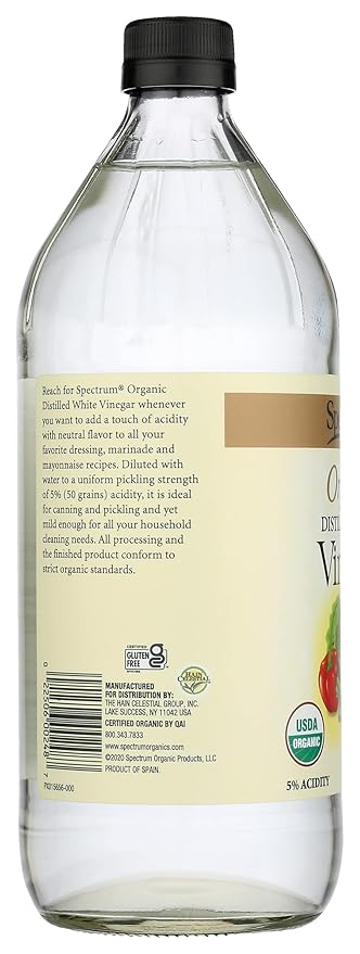 Spectrum Naturals Organic Distilled White Vinegar Non GMO 32 Ounce (Pack of 1)