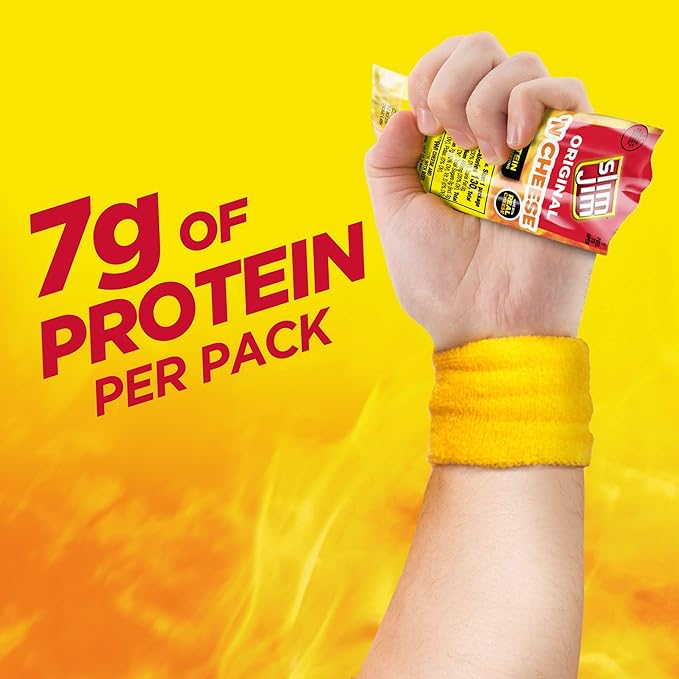 Slim Jim Beef 'N Cheese Smoked Meat Sticks Mild Flavor High Protein Easter Basket Stuffer for Men 3.0 oz. (18 Count)
