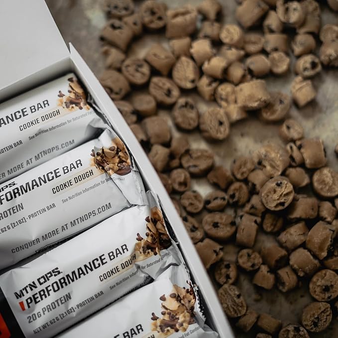 MTN OPS Protein Bars – High Protein Bar with 20g Whey Isolate &amp Collagen Low Sugar Gluten-Free Protein Snack Cookie Dough 10 Bars