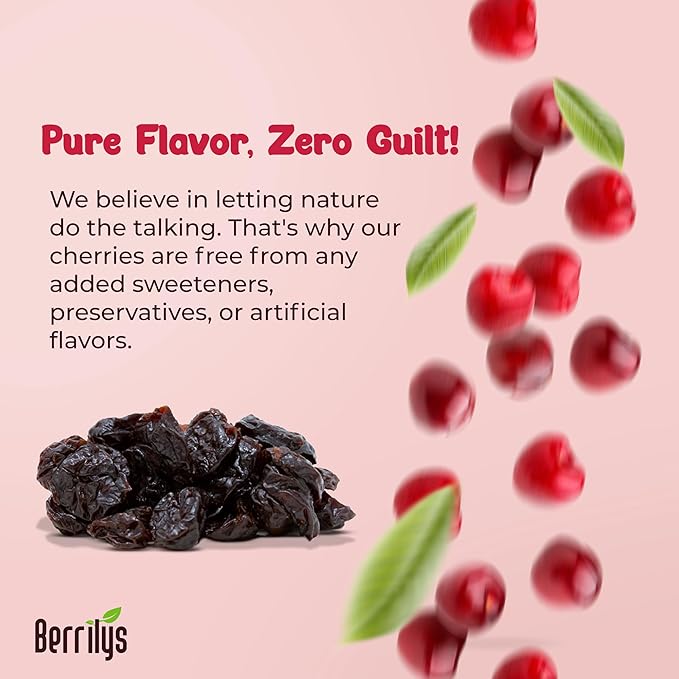 Berrilys Dried Tart Cherries (5 lb) - Organic Unsweetened Pitted No Sugar Added Perfect for Baking Snacking &amp Salads Unsweetened Dried Fruit Oatmeal Cherry Vanilla Bourbon Bread Pudding