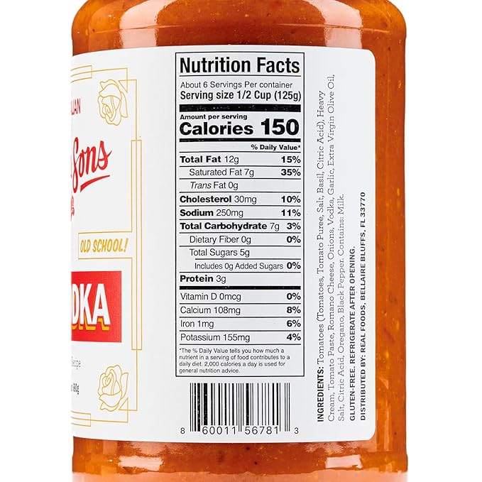 Arthur and Sons Vodka Sauce - Authentic Italian Recipe Premium Quality All-Natural Ingredients No Added Sugar Non-GMO Gluten-Free Perfect for Pasta Pizza and Cooking - 2 Pack (48oz)