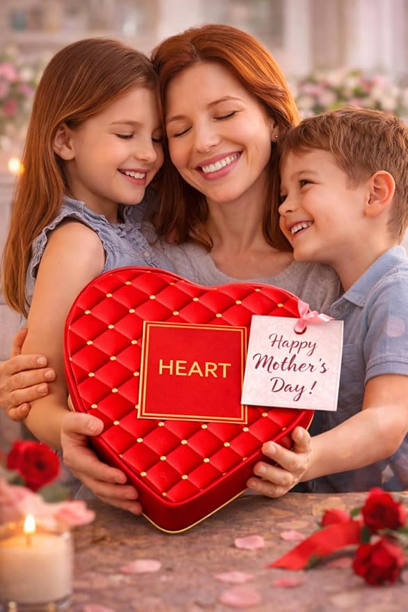 Premium Italian Chocolate Truffles Gift Box - Heart Shaped Valentine's Day Gourmet Assortment - Milk Chocolate Hazelnut &amp Dark Chocolate Luxury Collection - Perfect Anniversary Birthday Gift for W