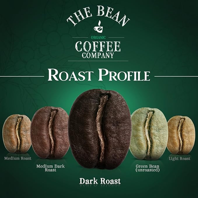 The Bean Organic Coffee Company Le Bean Dark French Roast Ground Coffee 16-Ounce Bags (Pack of 2)Café molido tostado organico